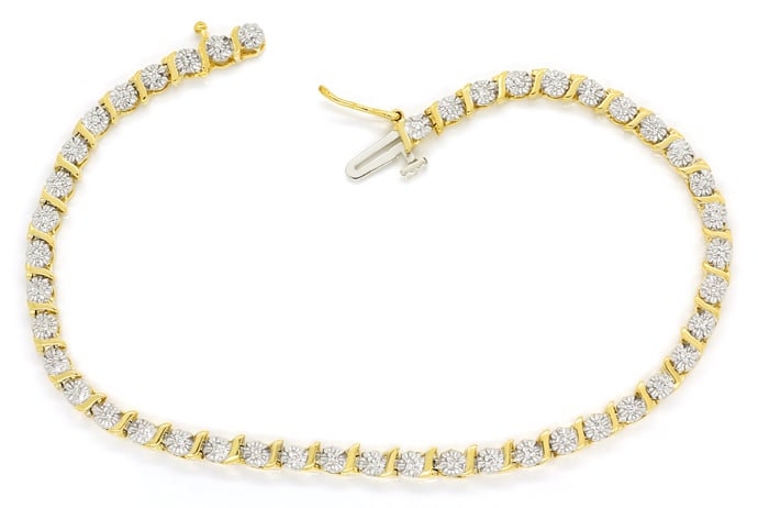 Foto 1 - Graziöses Tennisarmband mit 45 Diamanten in 14K Gold, S2225