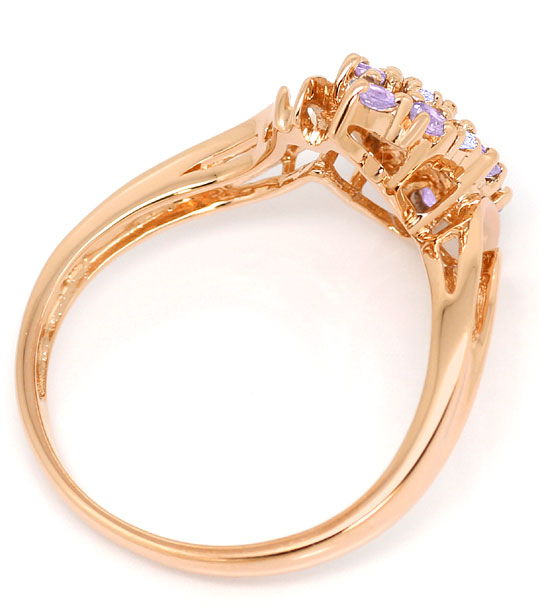 Foto 3 - Diamanten-Ring 3 Brillanten 10 Farbsteine Rose Gold 14K, S3164