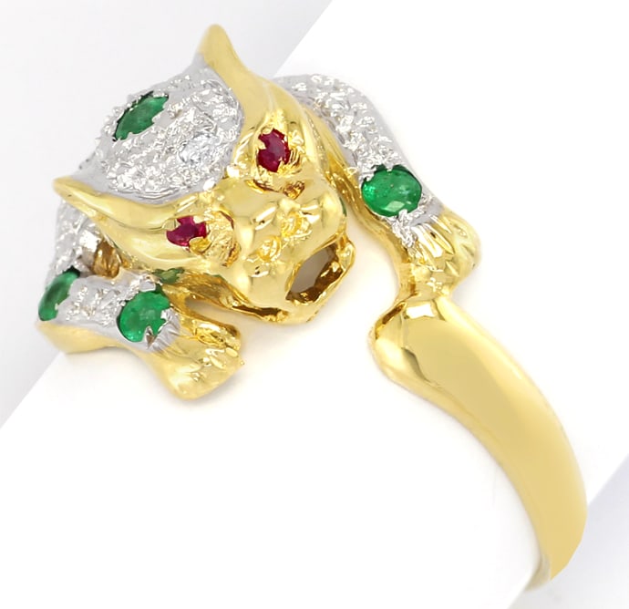 Foto 2 - Set Ring Ohrringe Leopard Smaragde Diamanten, S5124