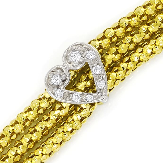 Foto 2 - Gold-Armband Diamanten-Weißgold-Applikationen, S5526