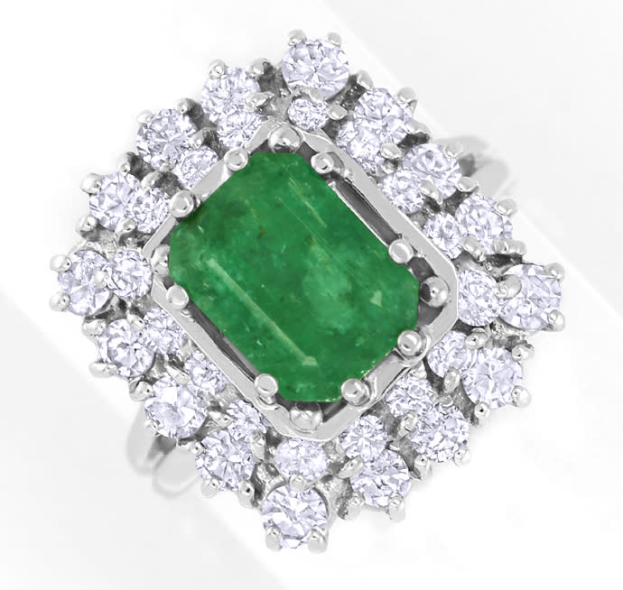 Foto 2 - Eleganter Ring 3ct Smaragd 1,78ct Diamanten, S5549